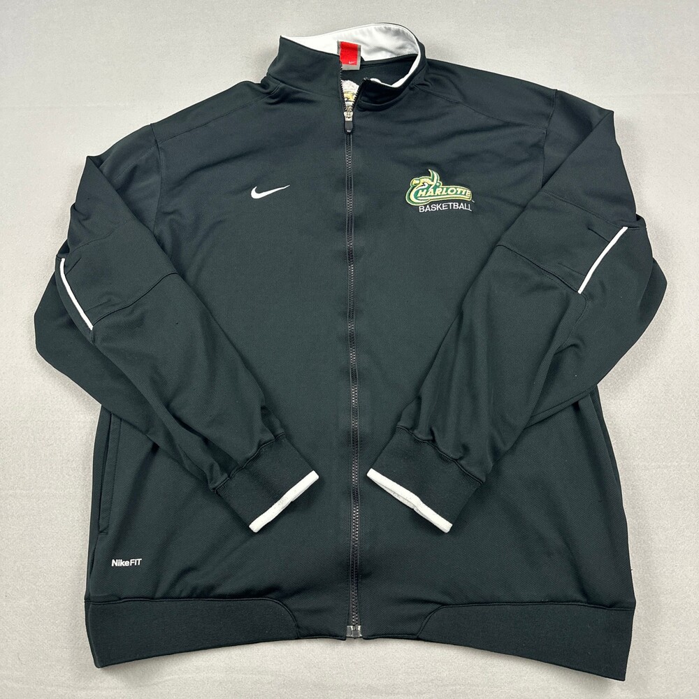 Vintage Charlotte 49ers Jacket Men Extra Large Black Nike NCAA Basketball Y2K
